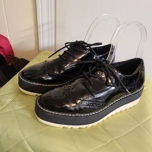 Zara Spectator Brogan Patent Platform Street